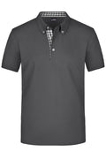 James & Nicholson Herrenpolo Karo Optik graphite/graphite-white