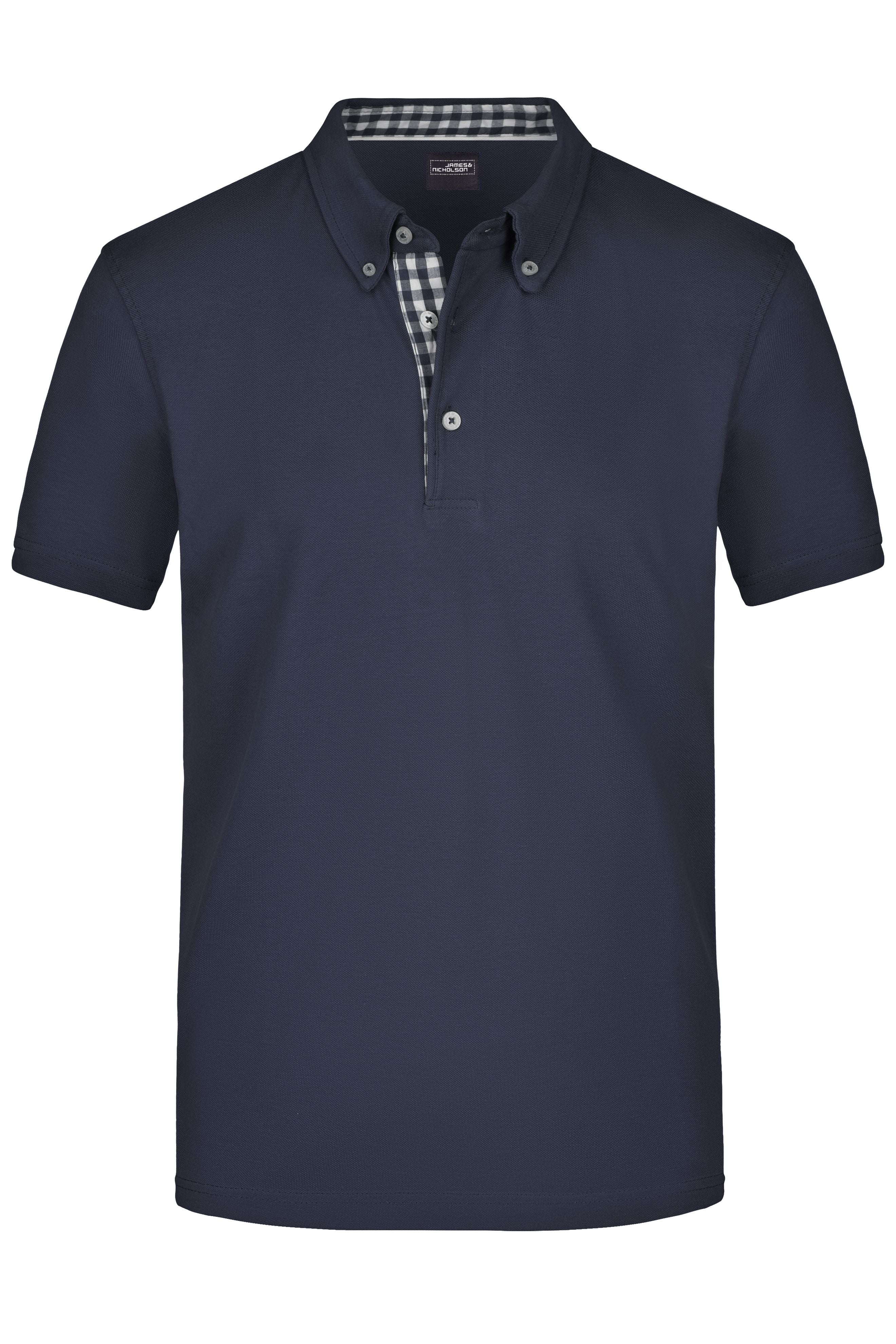 James & Nicholson Herrenpolo Karo Optik navy/navy-white