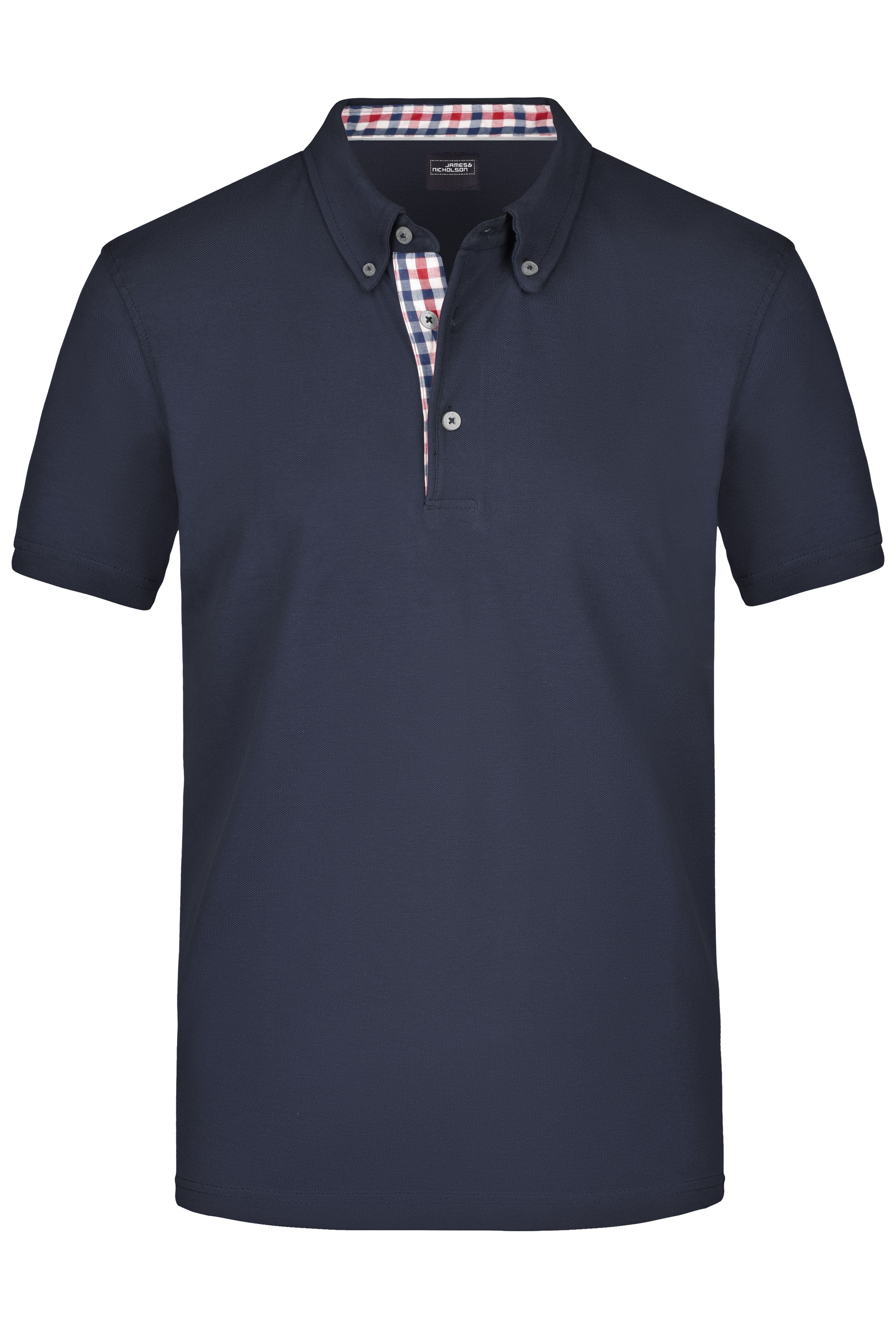 James & Nicholson Herrenpolo Karo Optik navy/red-navy-white