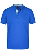 James & Nicholson Herrenpolo Karo Optik royal/royal-white