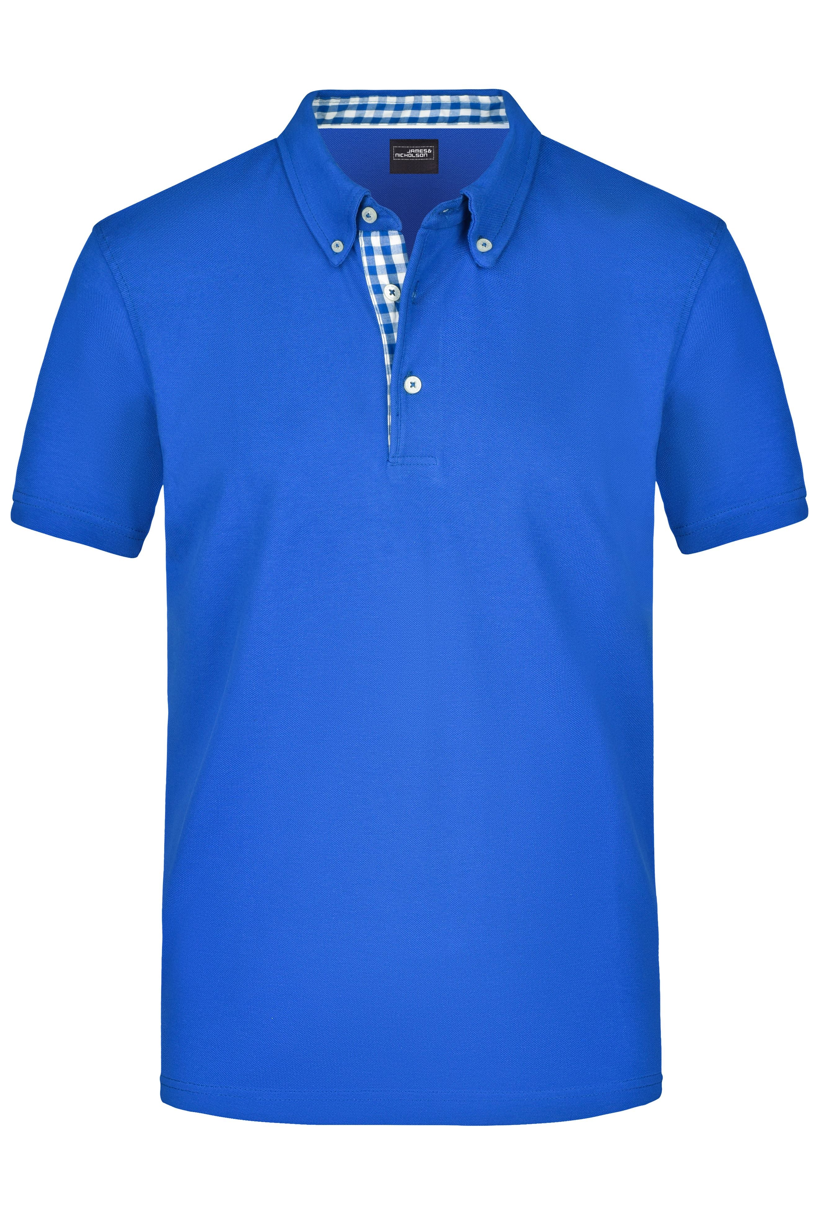 James & Nicholson Herrenpolo Karo Optik royal/royal-white