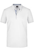 James & Nicholson Herrenpolo Karo Optik white/navy/white