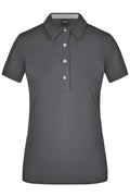 James & Nicholson Damenpolo Karo Optik graphite/graphite-white