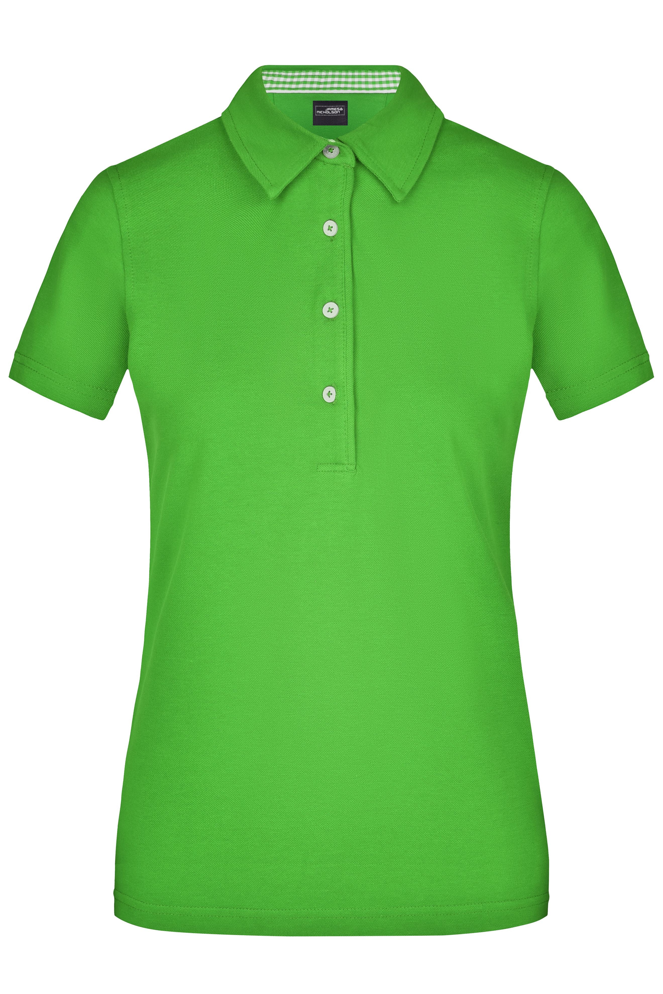 James & Nicholson Damenpolo Karo Optik lime-green/lime-green-white