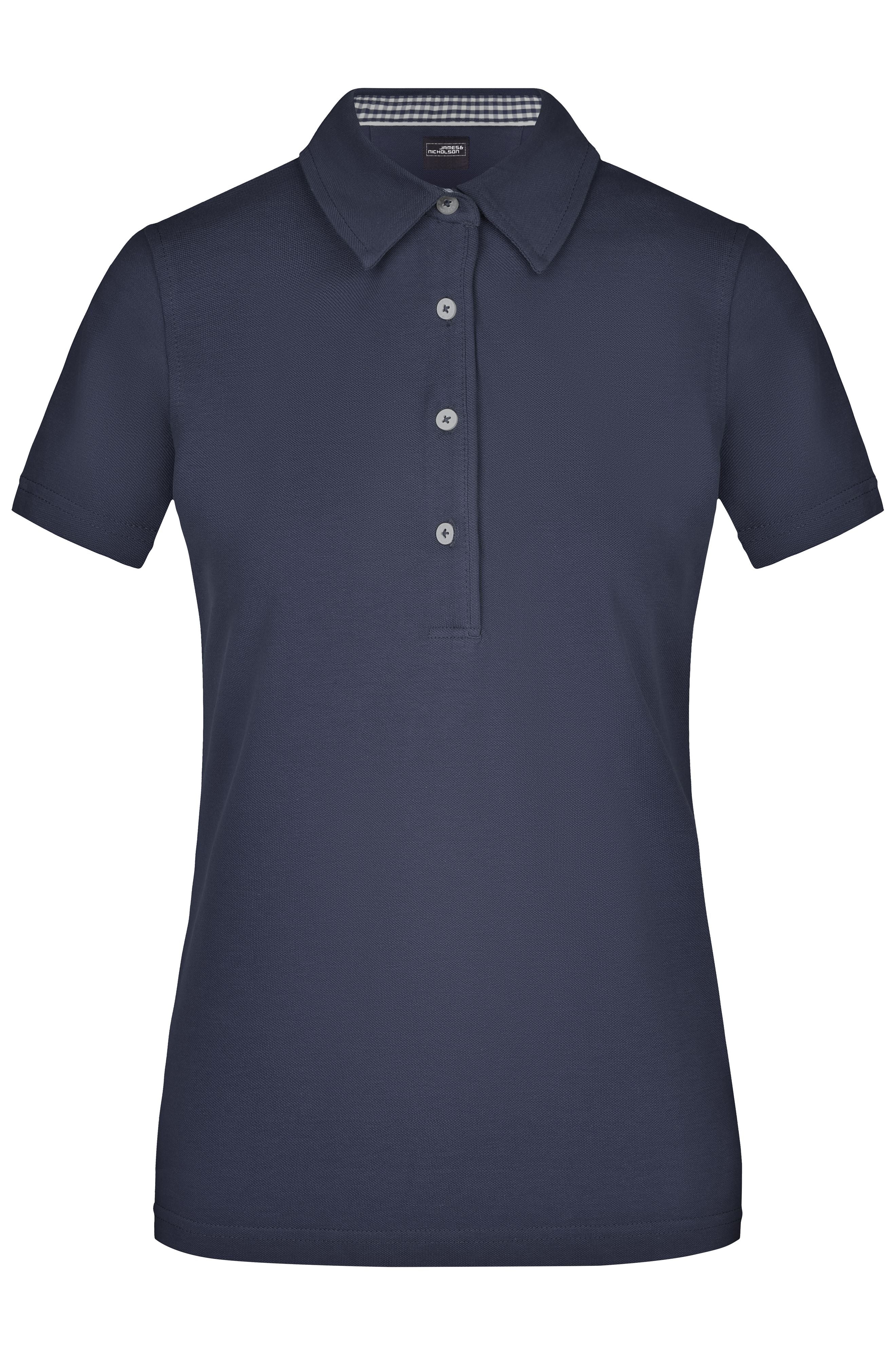 James & Nicholson Damenpolo Karo Optik navy/navy-white