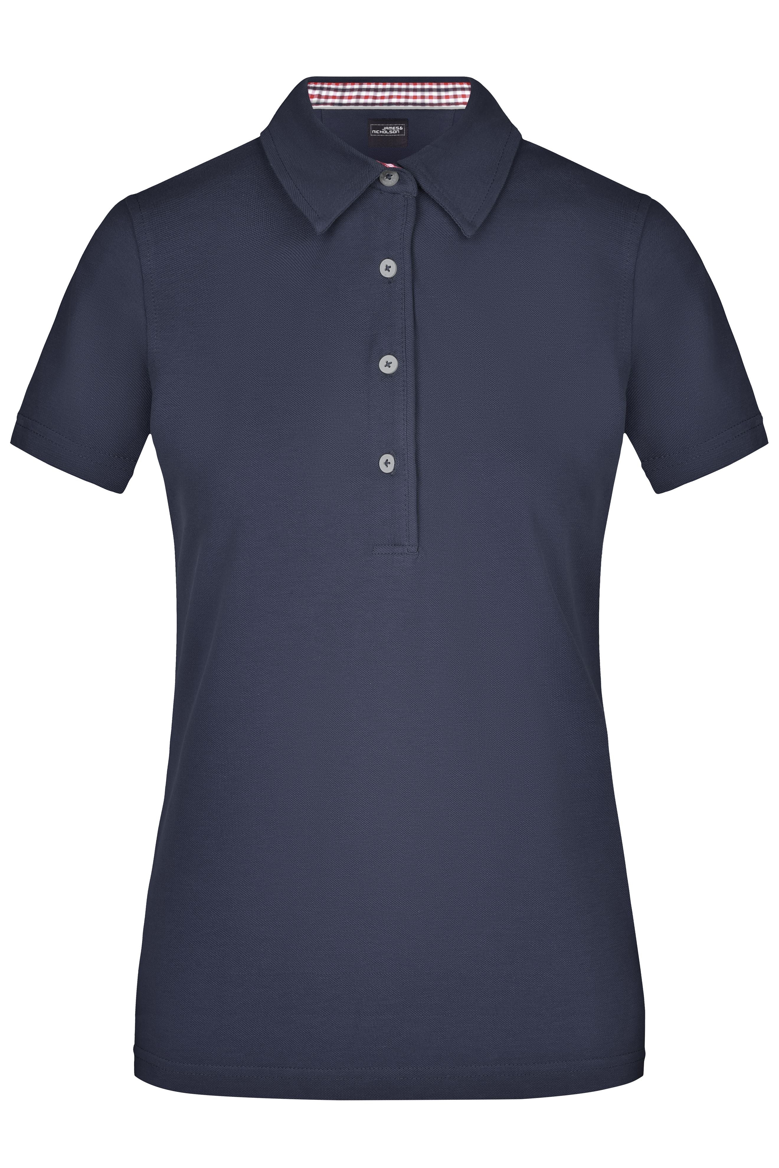James & Nicholson Damenpolo Karo Optik navy/red-navy-white