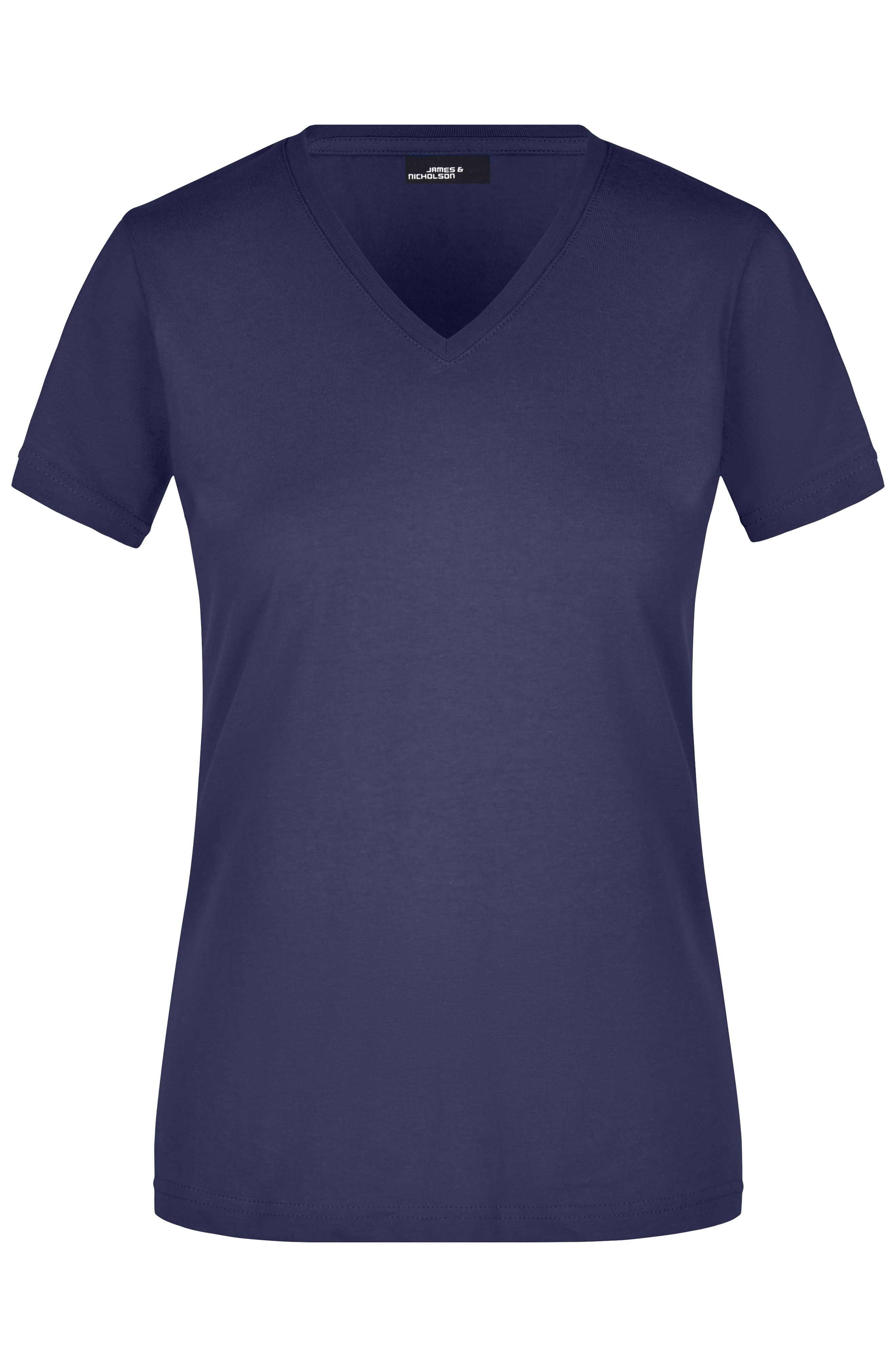 James & Nicholson Damen V-T-Shirt navy
