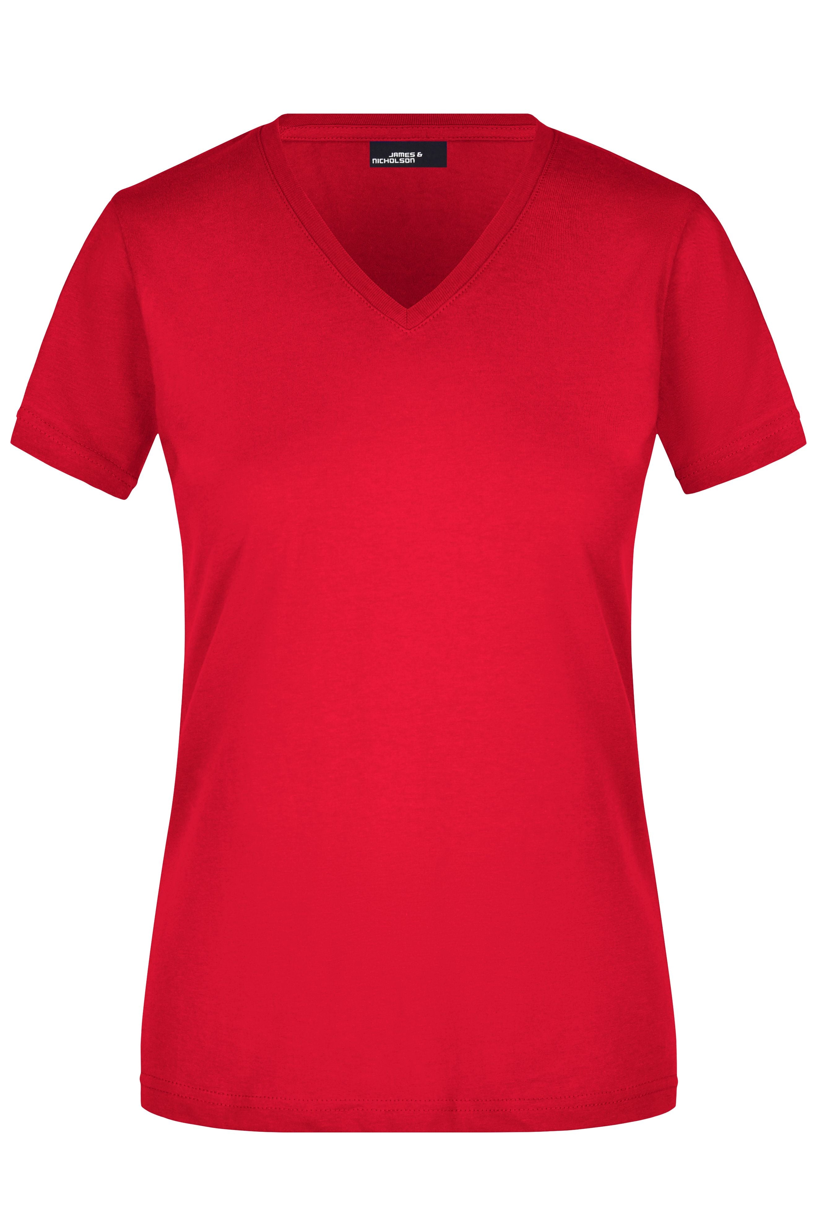 James & Nicholson Damen V-T-Shirt red