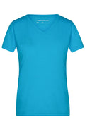 James & Nicholson Damen Melange V-Shirt turquoise-melange