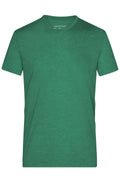 James & Nicholson Herren Melange V-Shirt green-melange