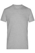 James & Nicholson Herren Melange V-Shirt grey-heather