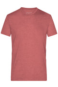 James & Nicholson Herren Melange V-Shirt red-melange