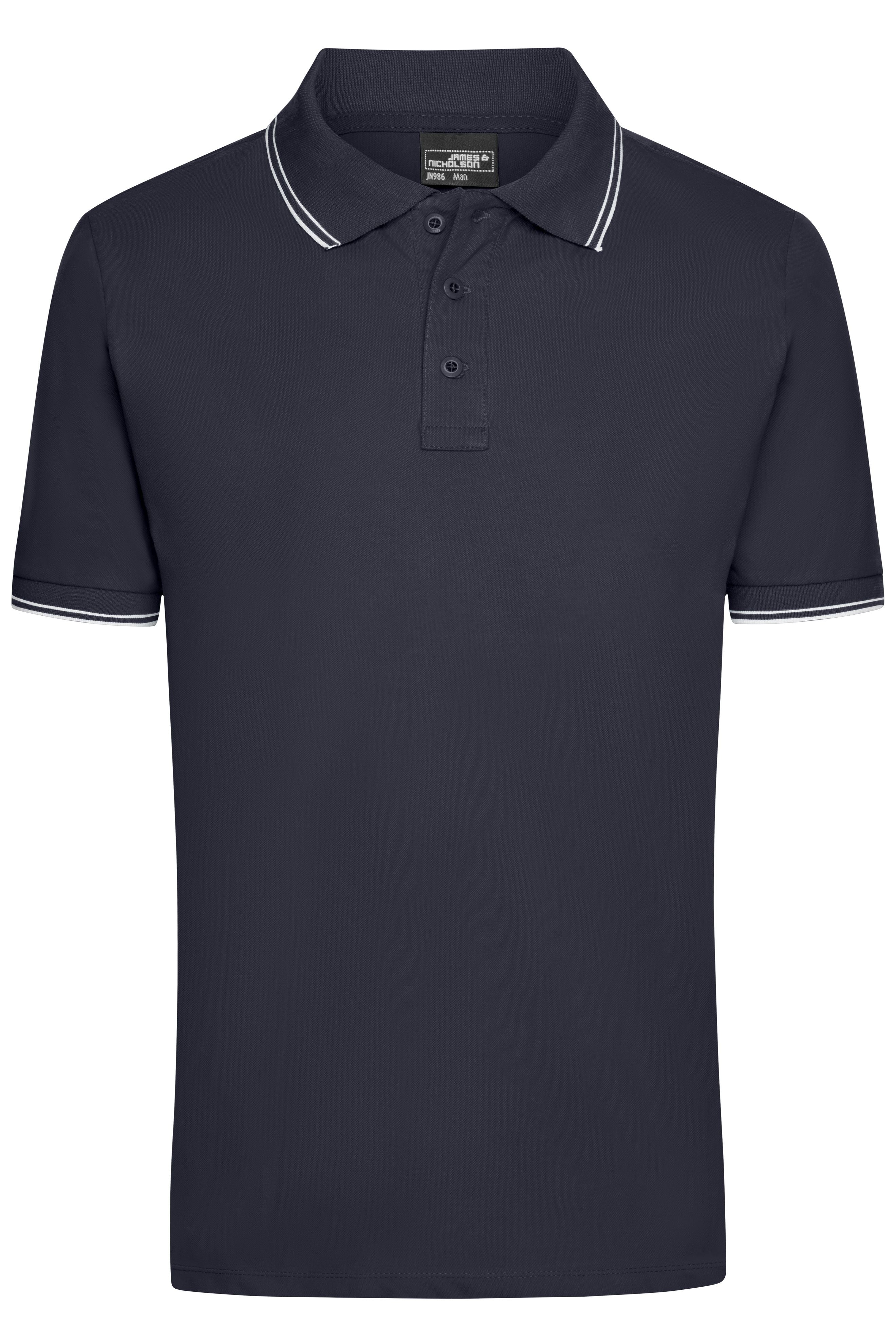 James & Nicholson Herren Elastic Polo navy/white