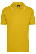 James & Nicholson Herren Elastic Polo sun-yellow/white
