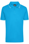 James & Nicholson Herren Elastic Polo turquoise/white