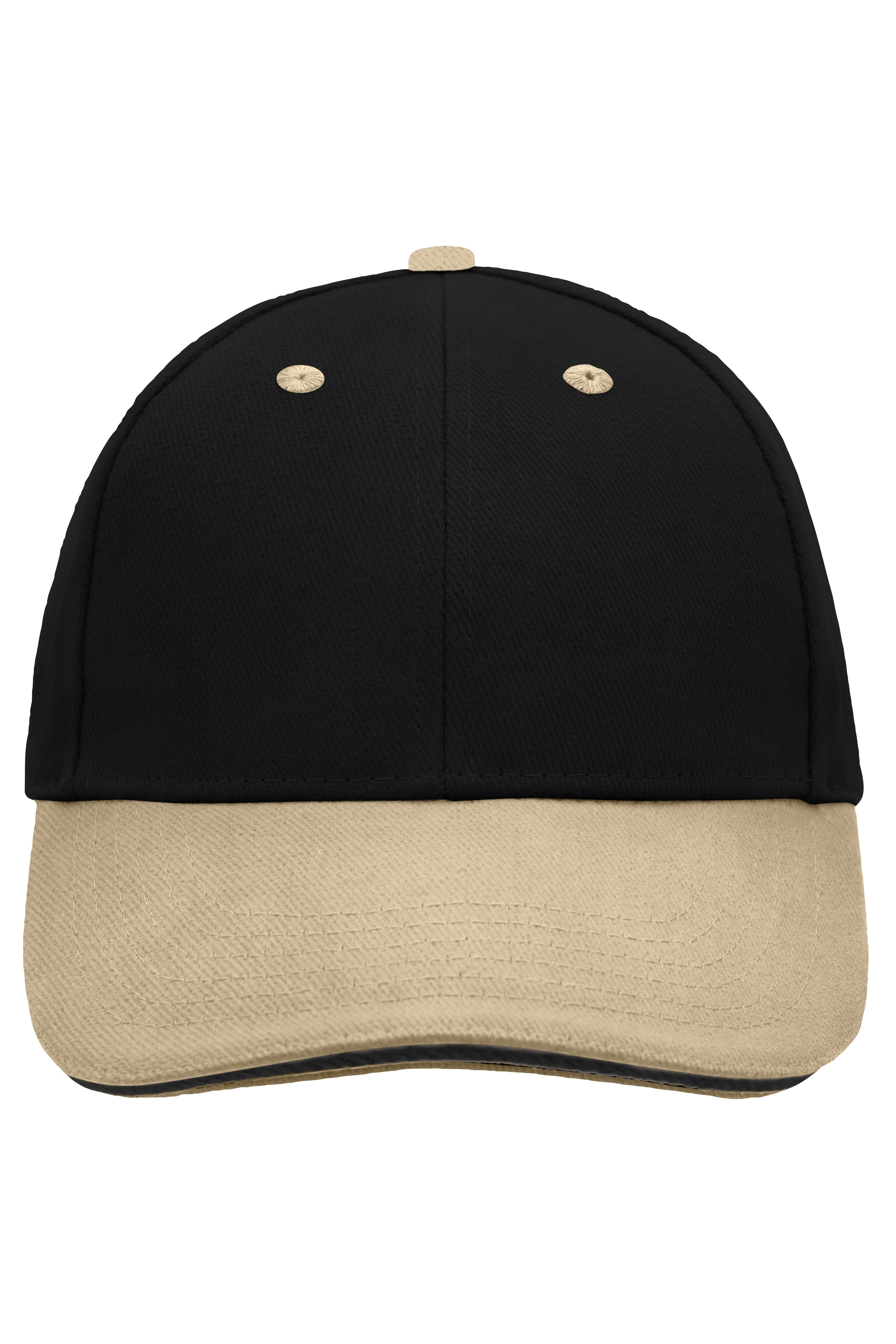 James & Nicholson Panel Sandwich Cap black/beige/black