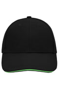 James & Nicholson Panel Sandwich Cap black/lime-green