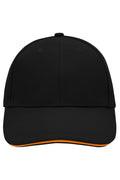 James & Nicholson Panel Sandwich Cap black/orange