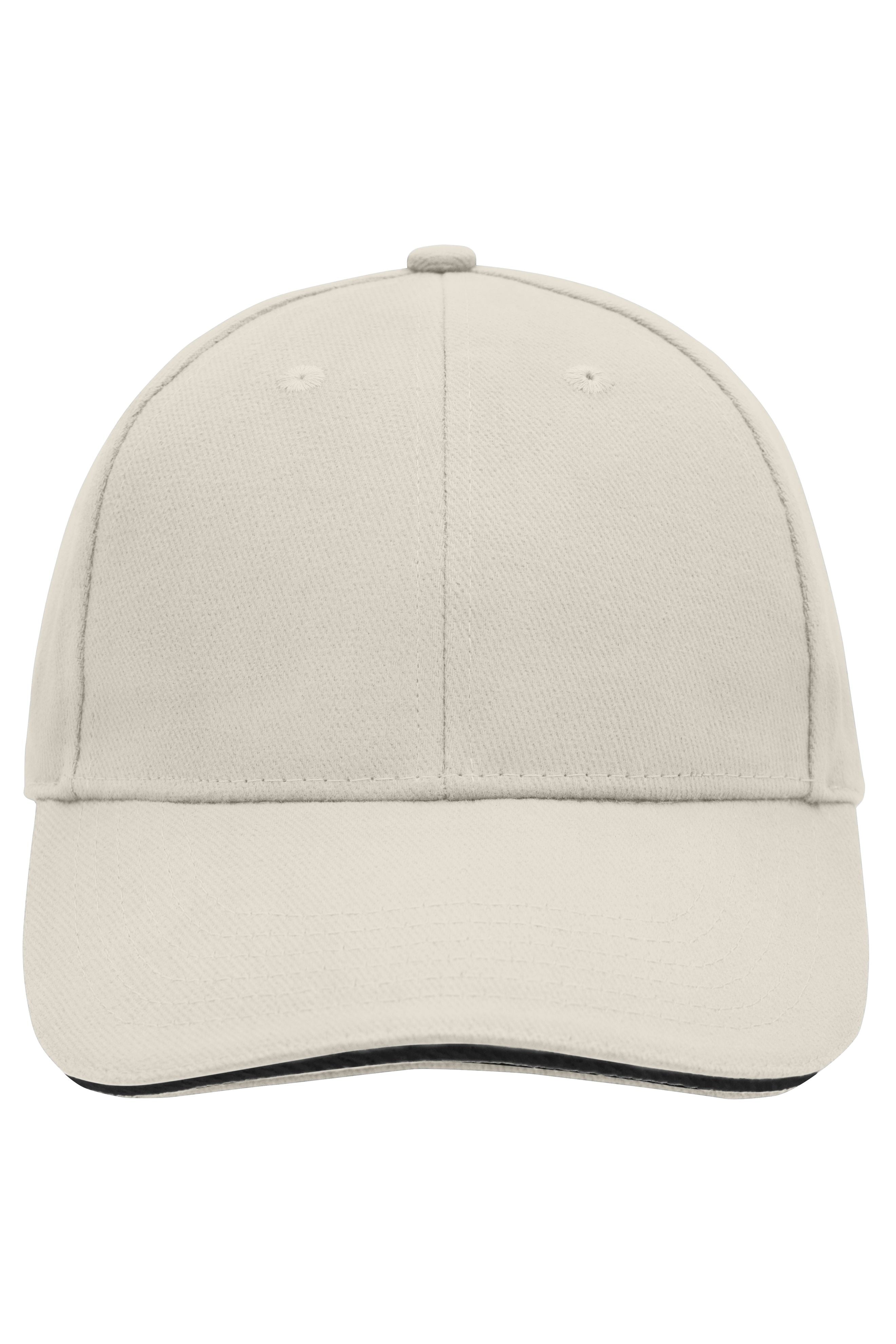 James & Nicholson Panel Sandwich Cap light-grey/black