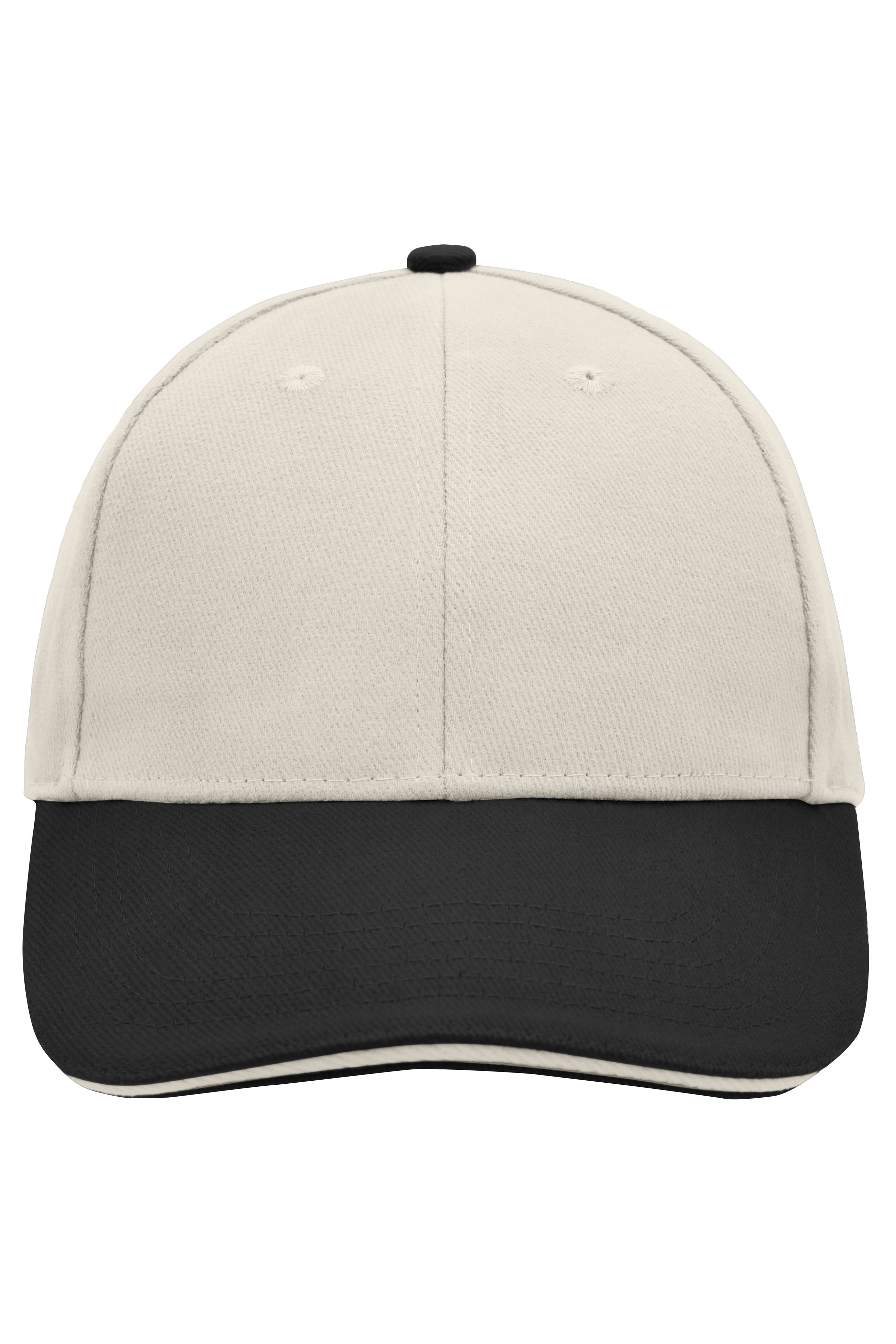 James & Nicholson Panel Sandwich Cap light-grey/black/light-grey