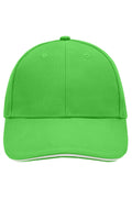 James & Nicholson Panel Sandwich Cap lime-green/white