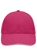 James & Nicholson Panel Sandwich Cap pink/white