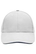 James & Nicholson Panel Sandwich Cap white/navy