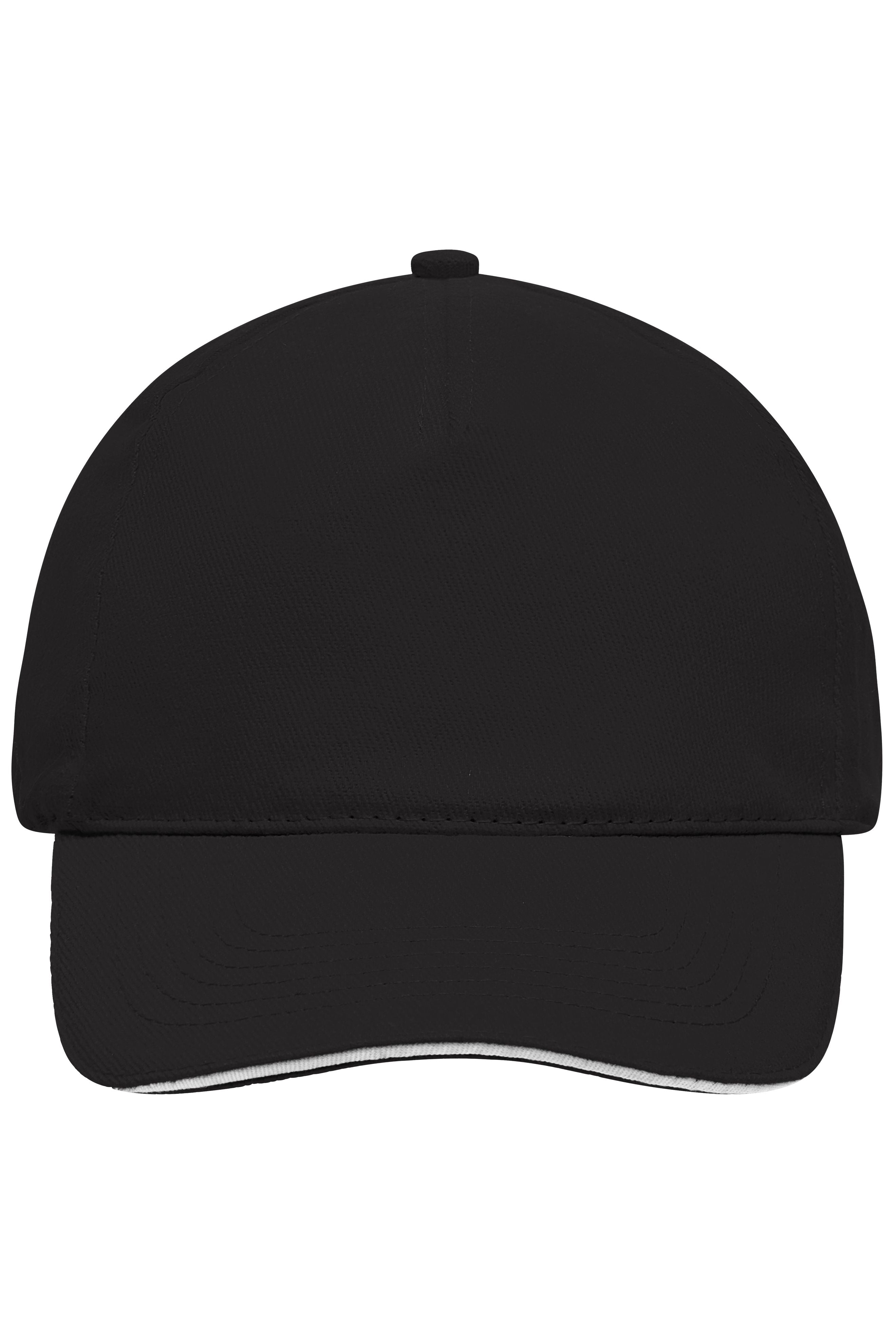 James & Nicholson Panel Sandwich Cap black/white