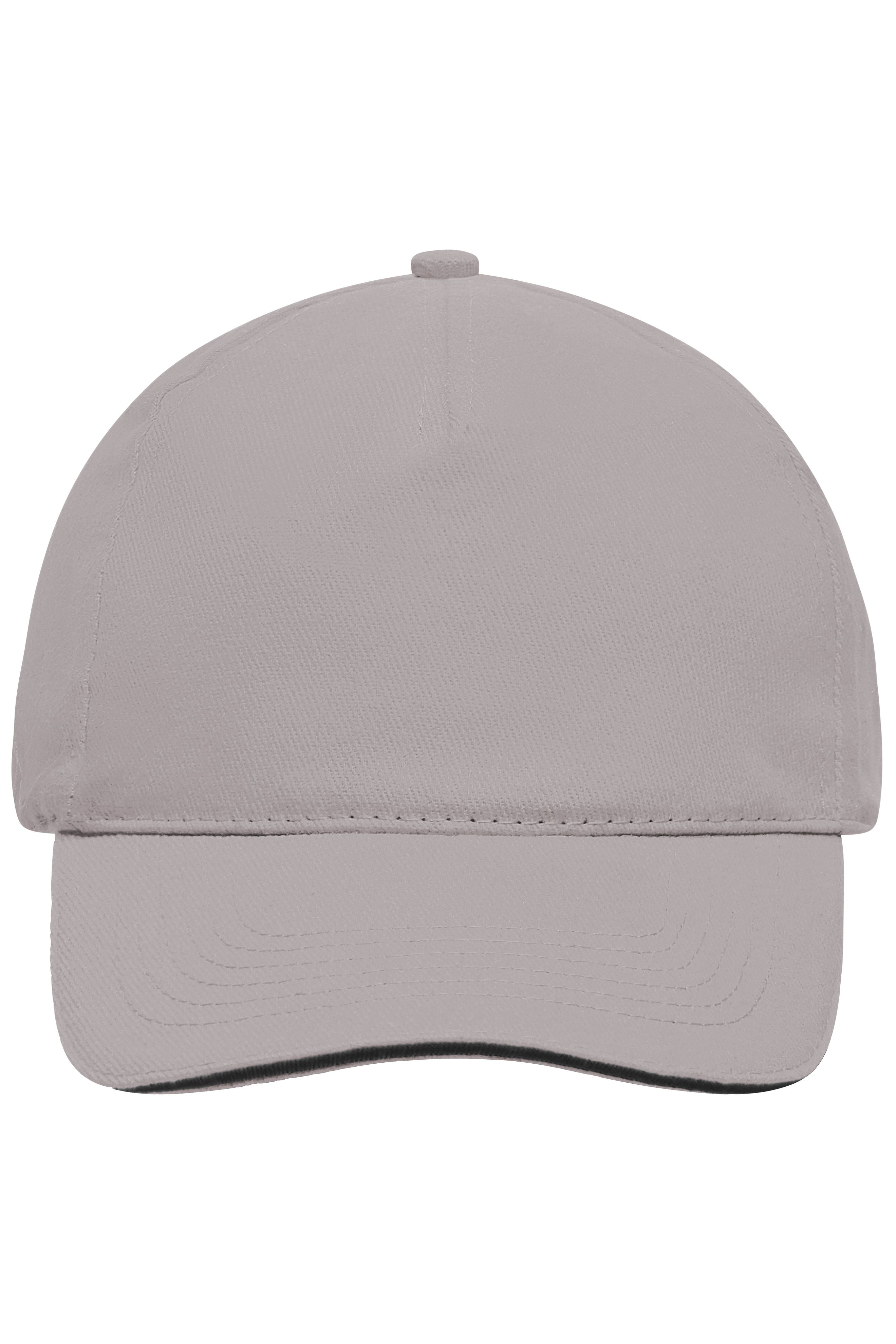 James & Nicholson Panel Sandwich Cap light-grey/black
