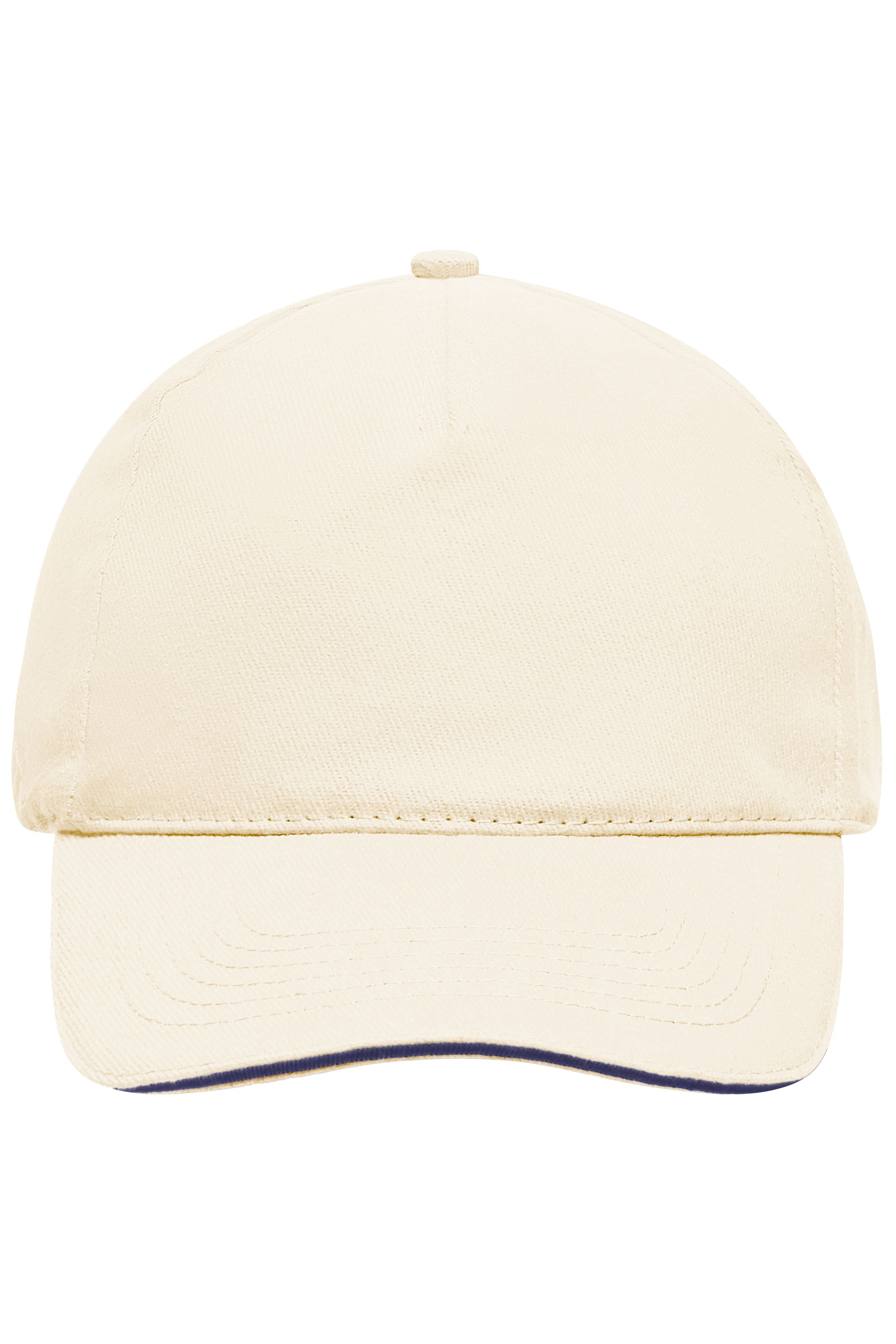 James & Nicholson Panel Sandwich Cap natural/navy