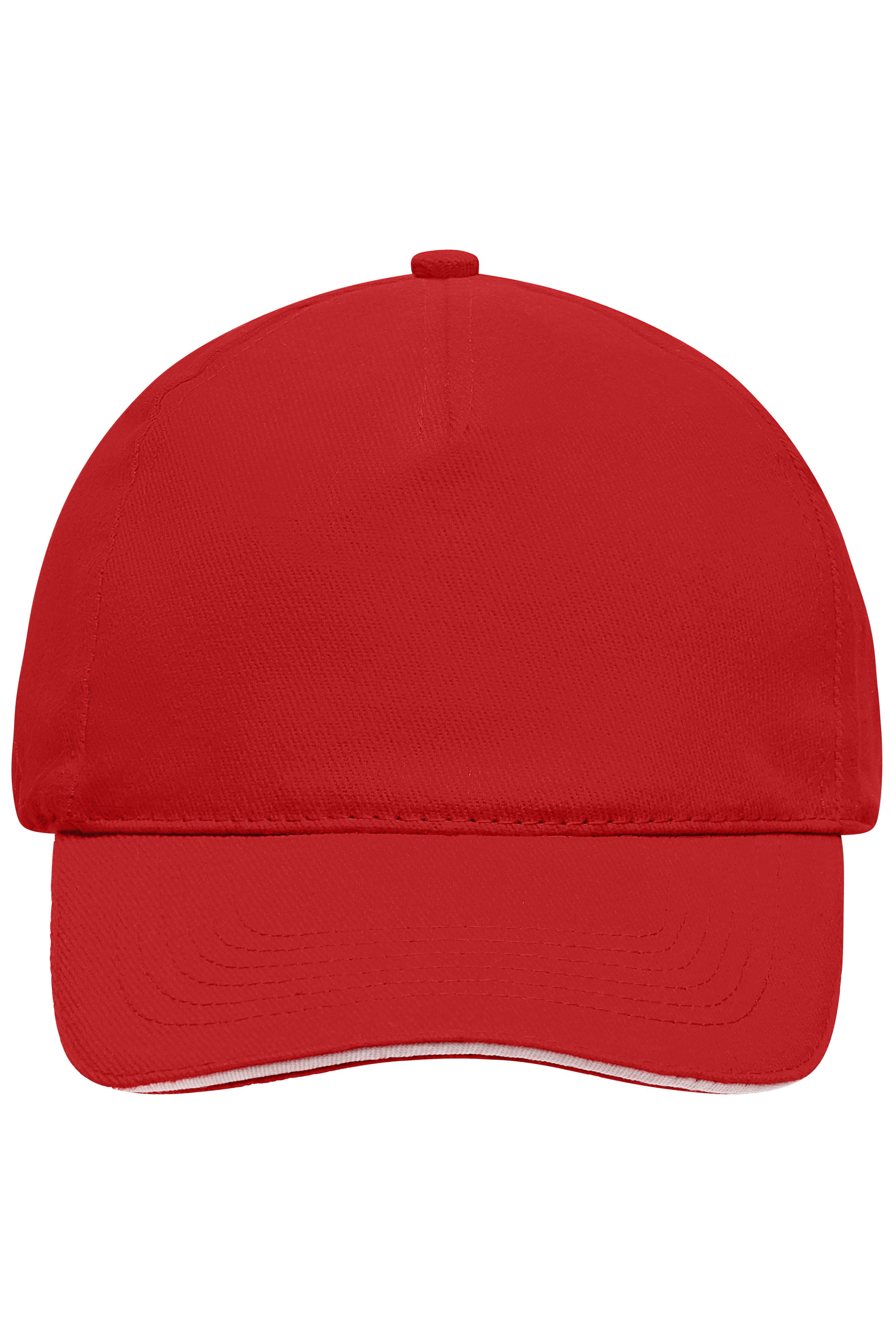 James & Nicholson Panel Sandwich Cap red/white