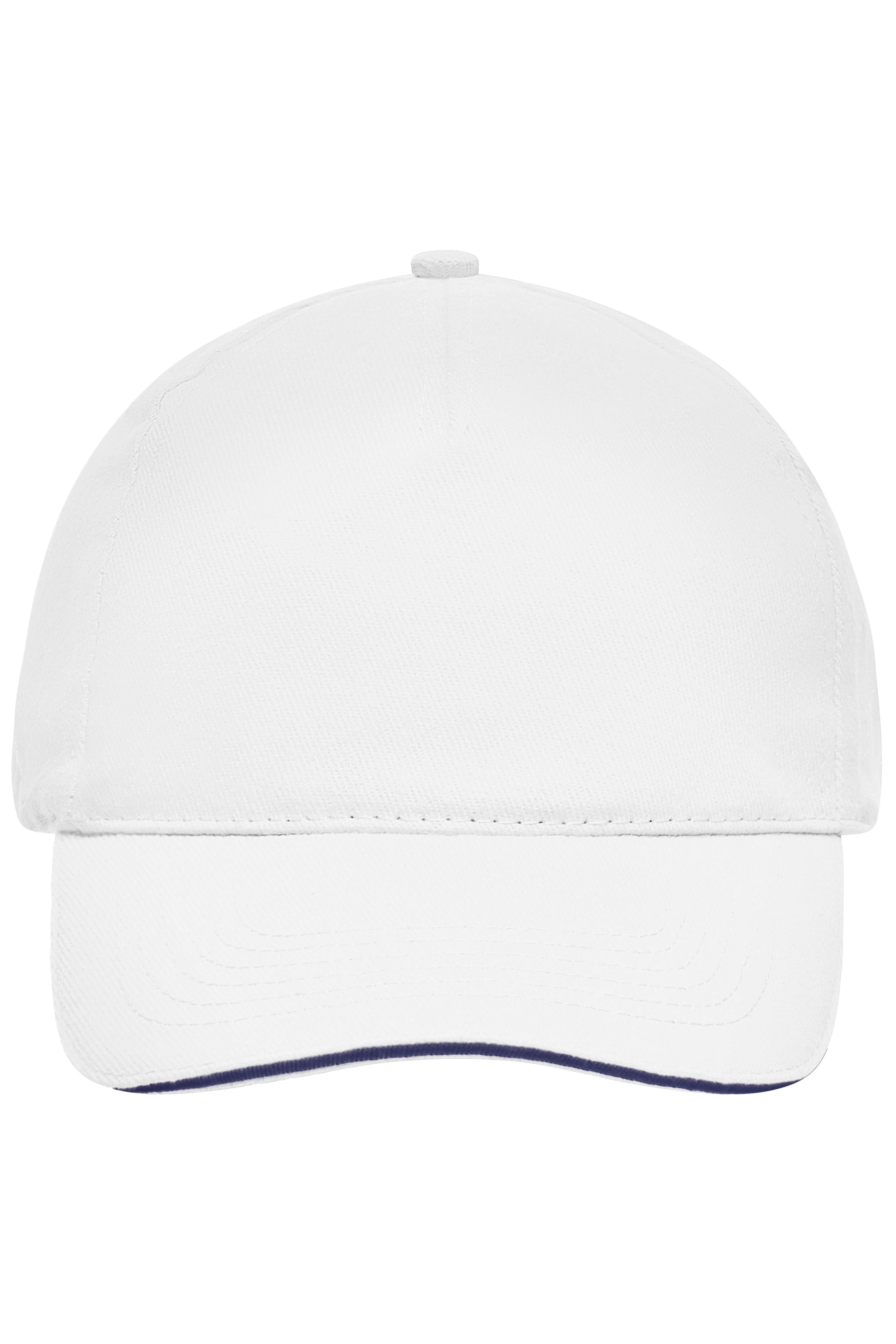 James & Nicholson Panel Sandwich Cap white/navy