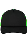 James & Nicholson Panel Mesh Cap black/neon-green