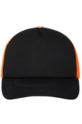James & Nicholson Panel Mesh Cap black/neon-orange