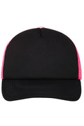 James & Nicholson Panel Mesh Cap black/neon-pink