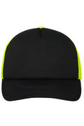 James & Nicholson Panel Mesh Cap black/neon-yellow