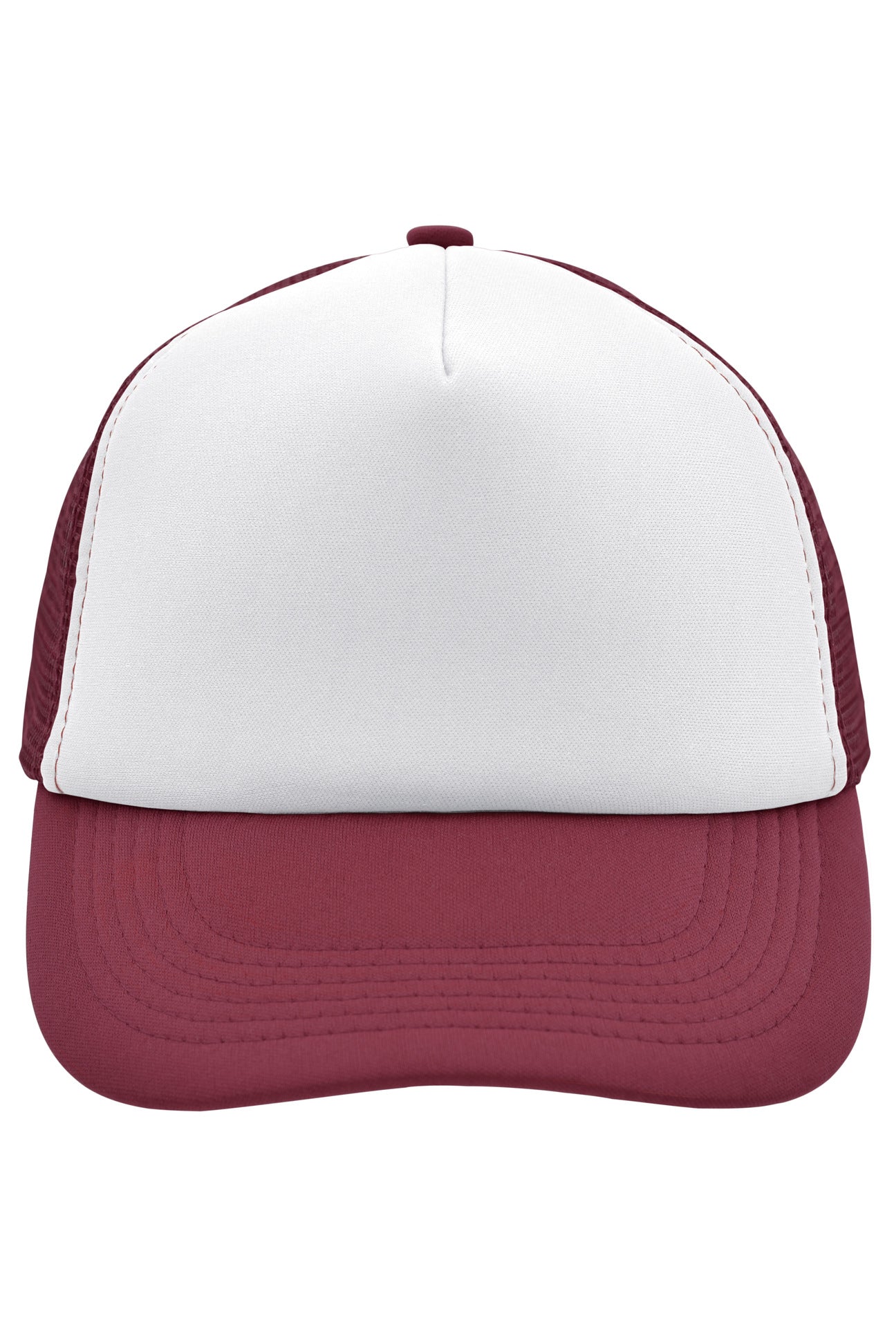 James & Nicholson Panel Mesh Cap white/burgundy