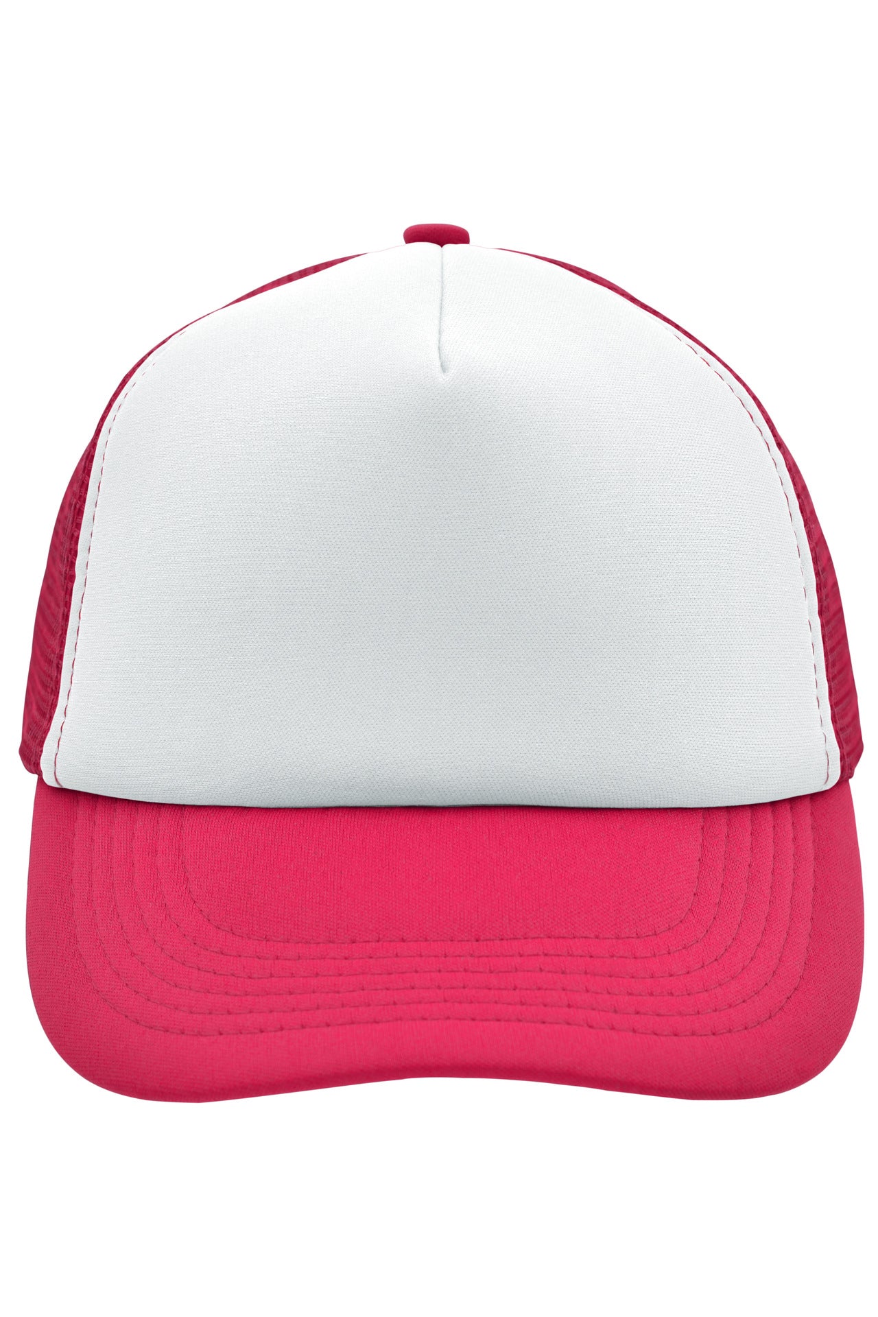James & Nicholson Panel Mesh Cap white/magenta