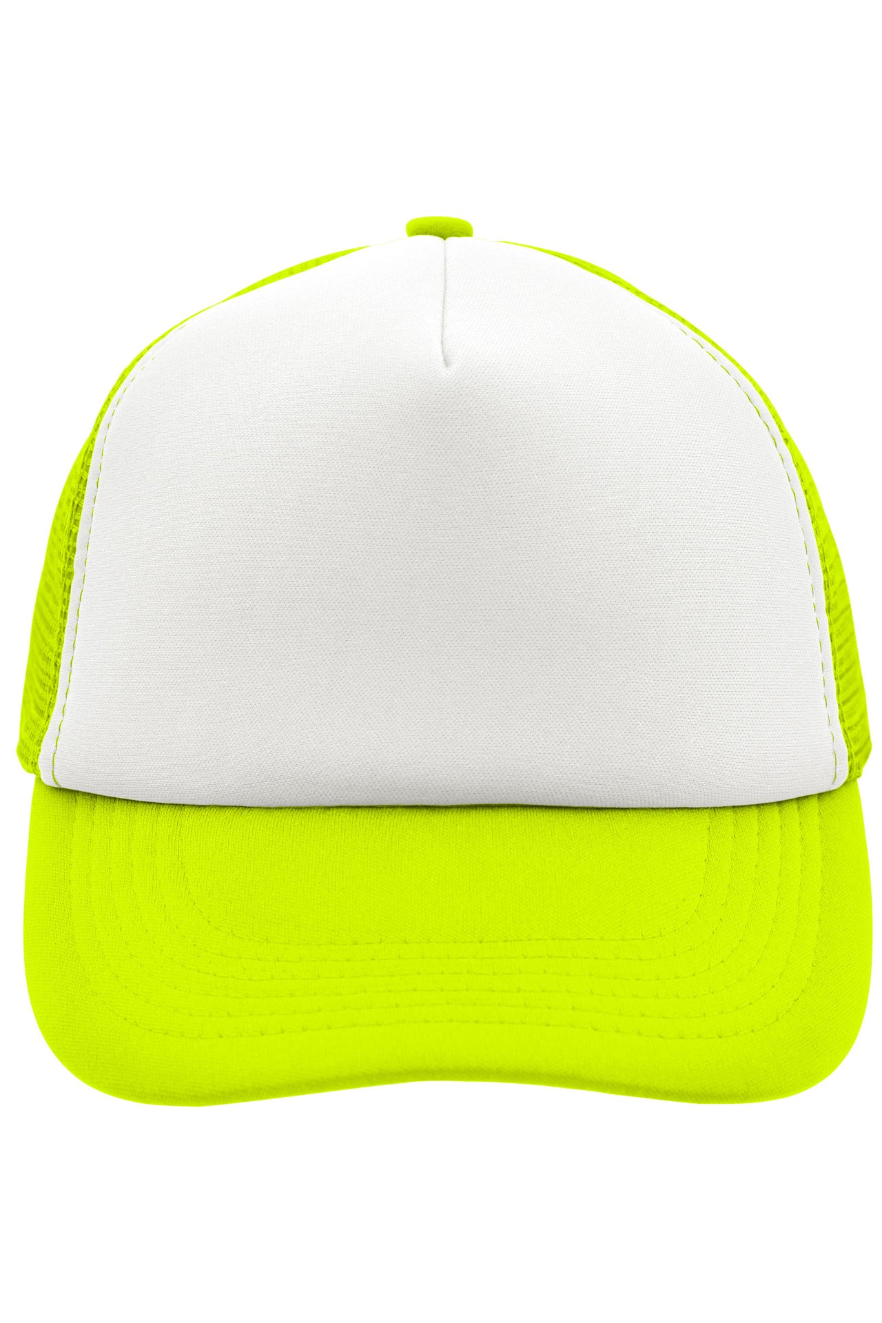 James & Nicholson Panel Mesh Cap white/neon-yellow