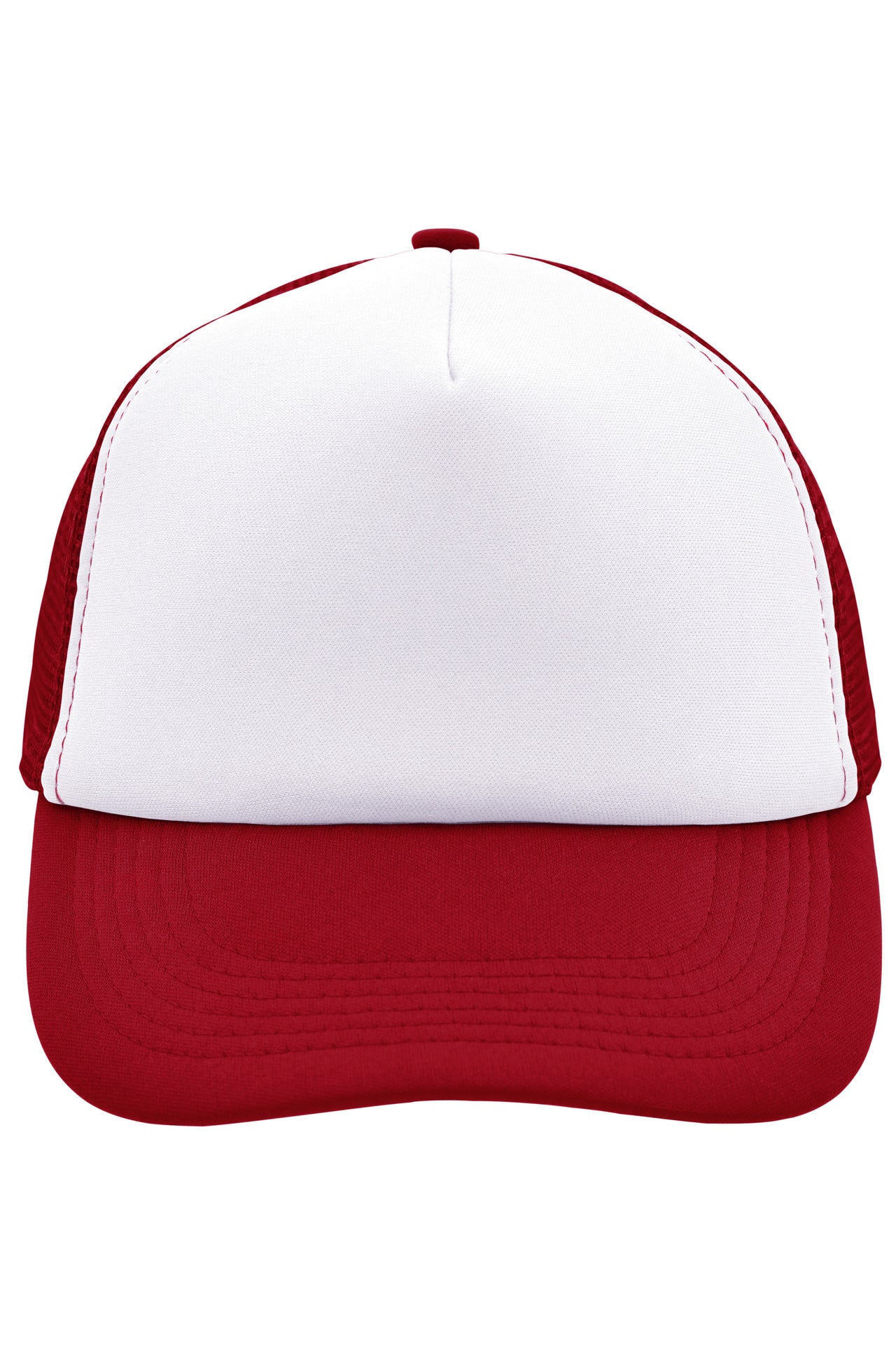 James & Nicholson Panel Mesh Cap white/red