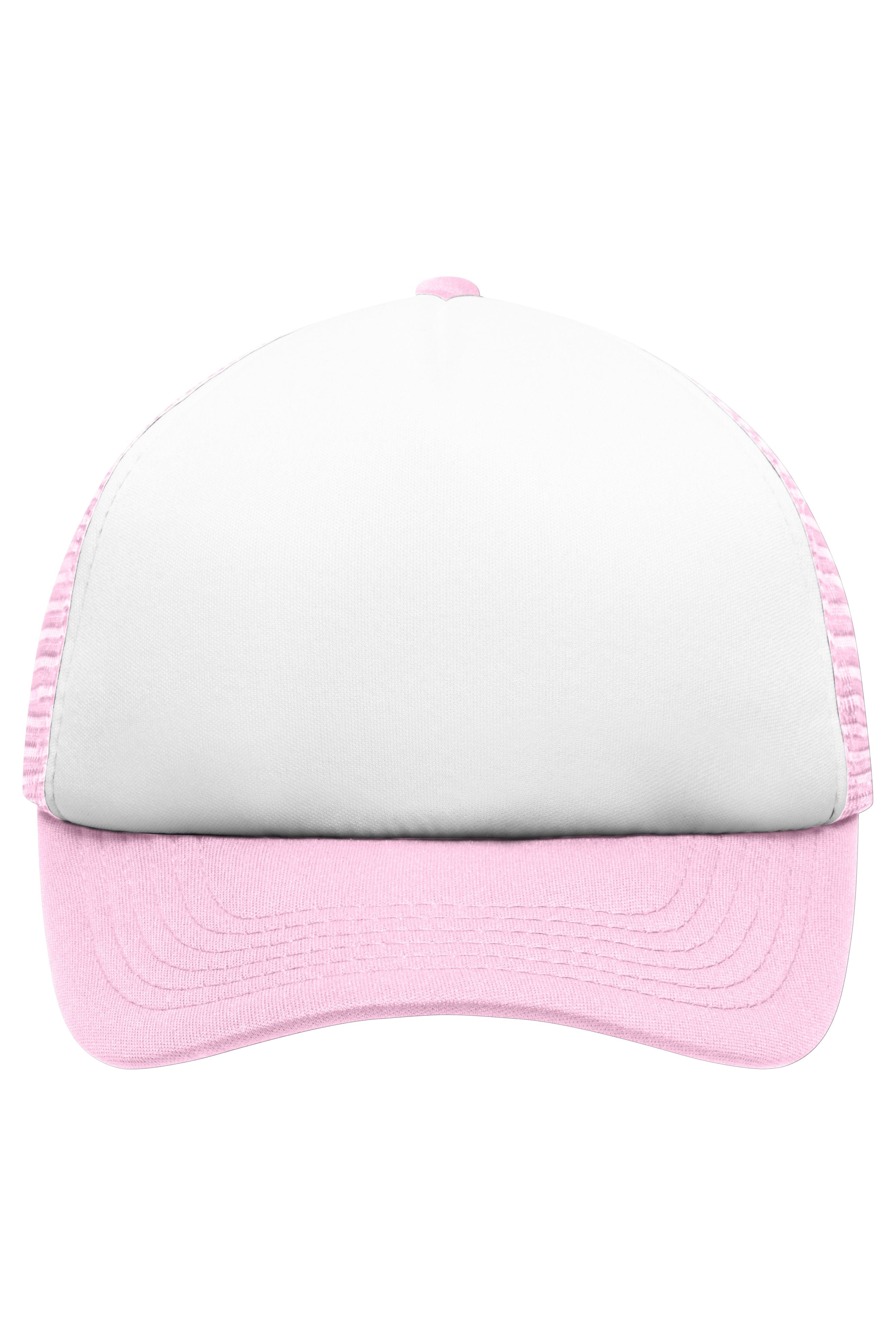 James & Nicholson Panel Kinder Mesh Cap white/baby-pink
