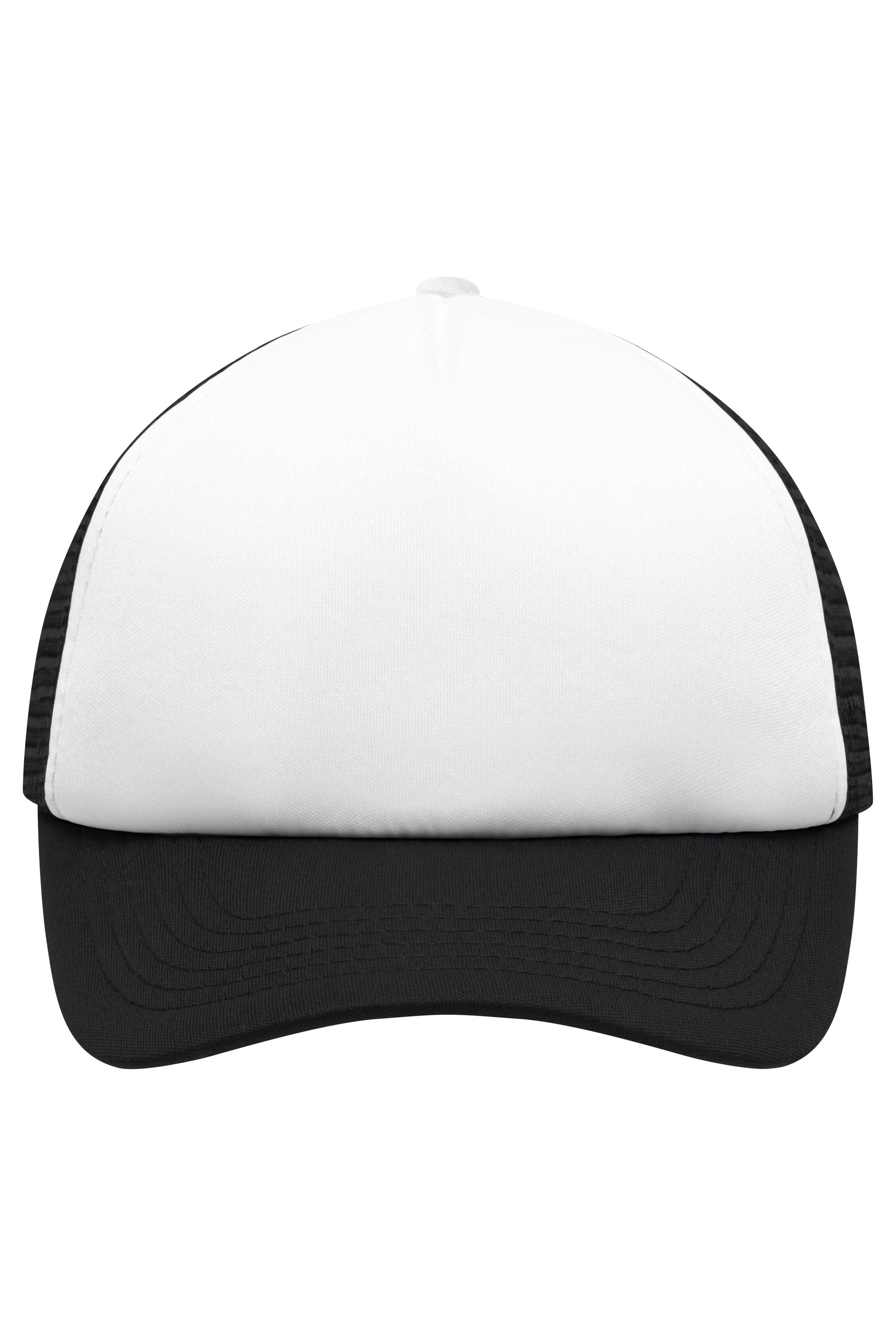 James & Nicholson Panel Kinder Mesh Cap white/black