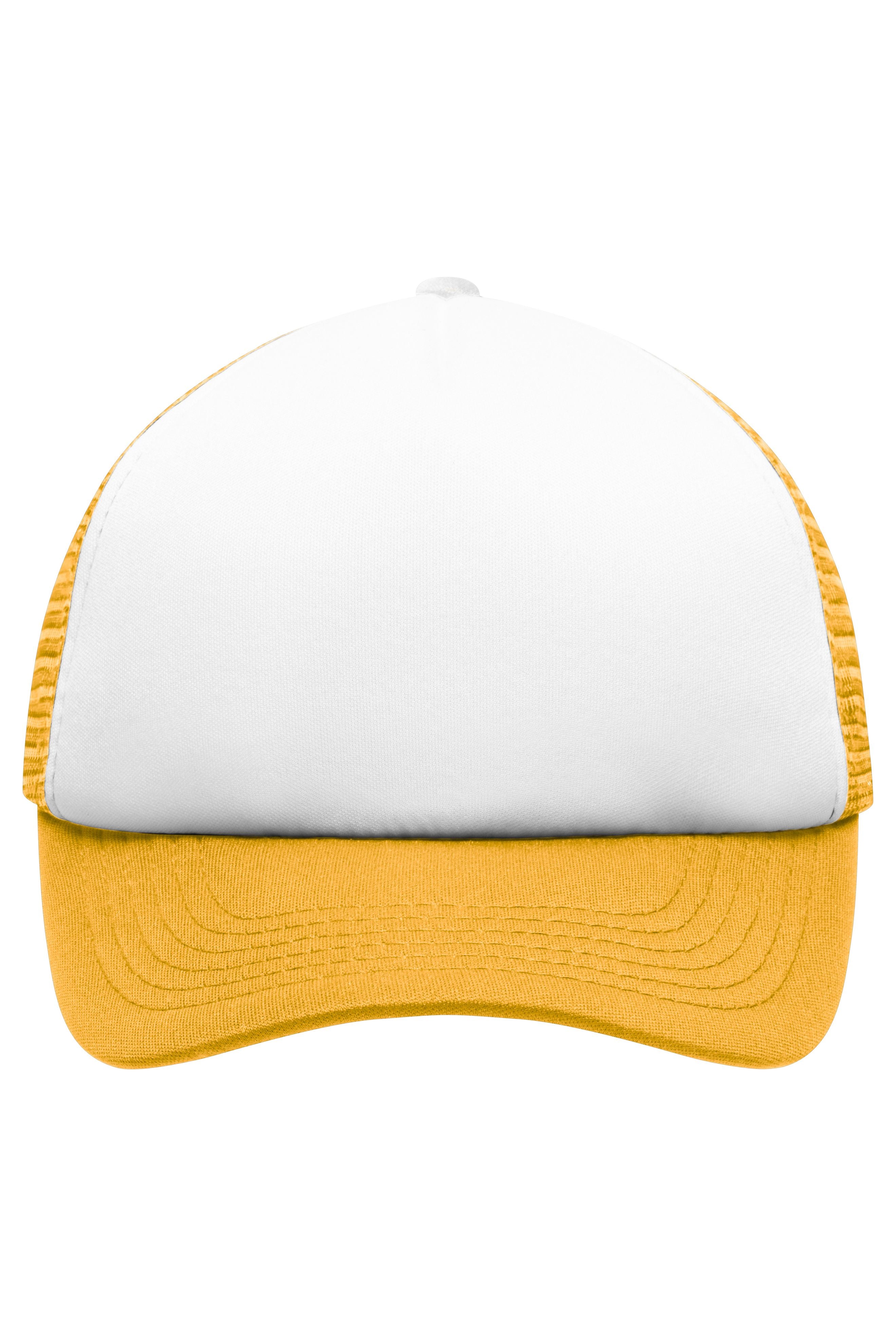 James & Nicholson Panel Kinder Mesh Cap white/gold-yellow