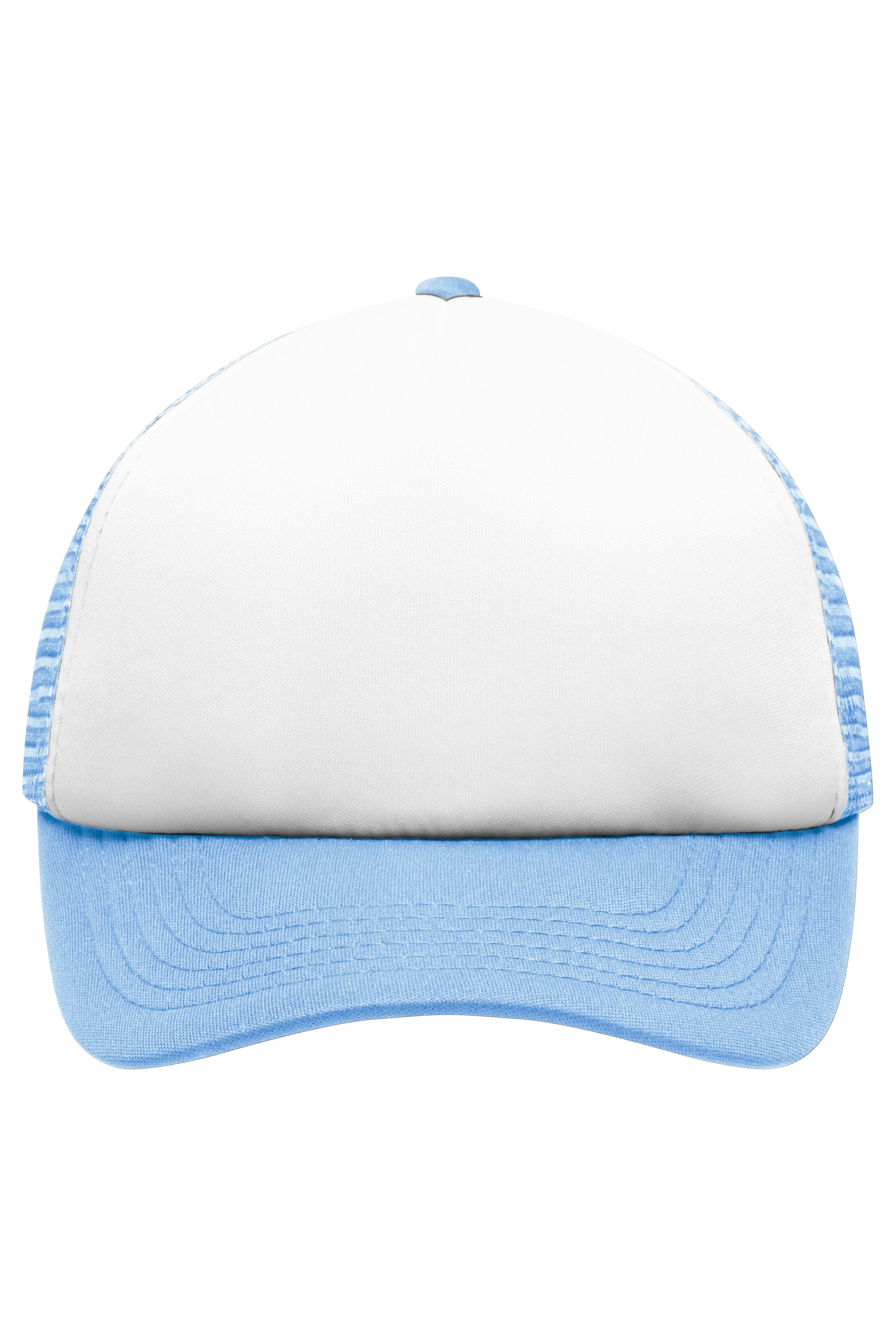 James & Nicholson Panel Kinder Mesh Cap white/light-blue