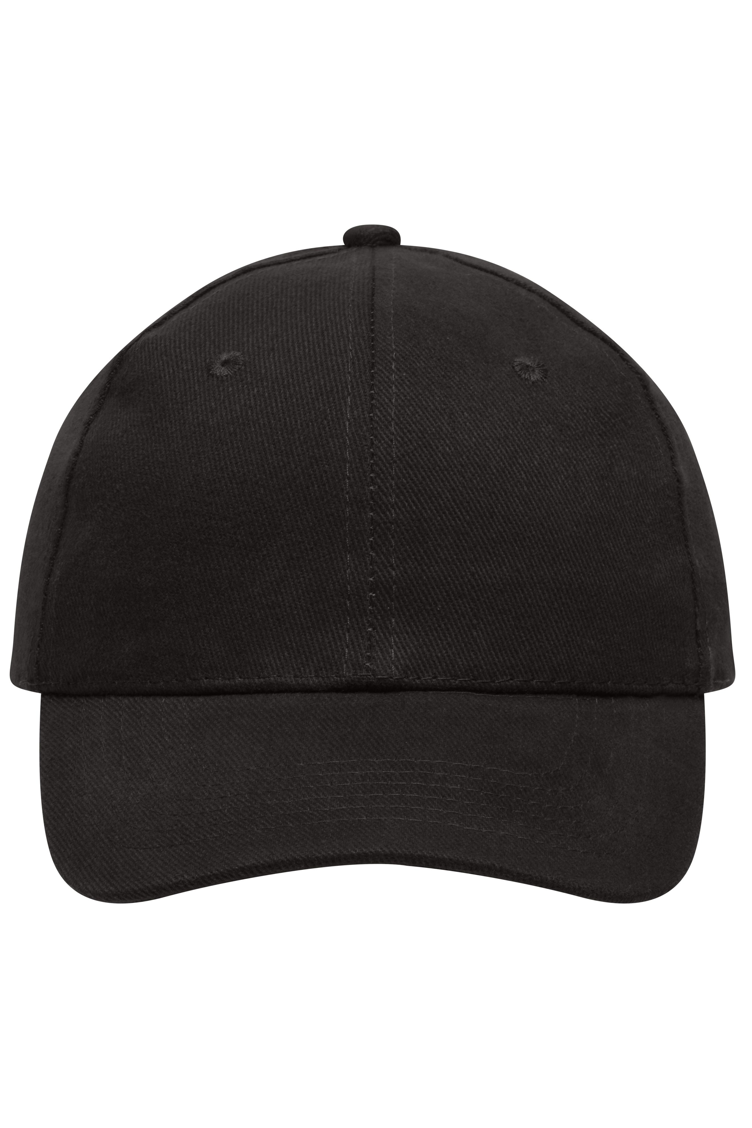 James & Nicholson Panel Cap heavy Cotton black