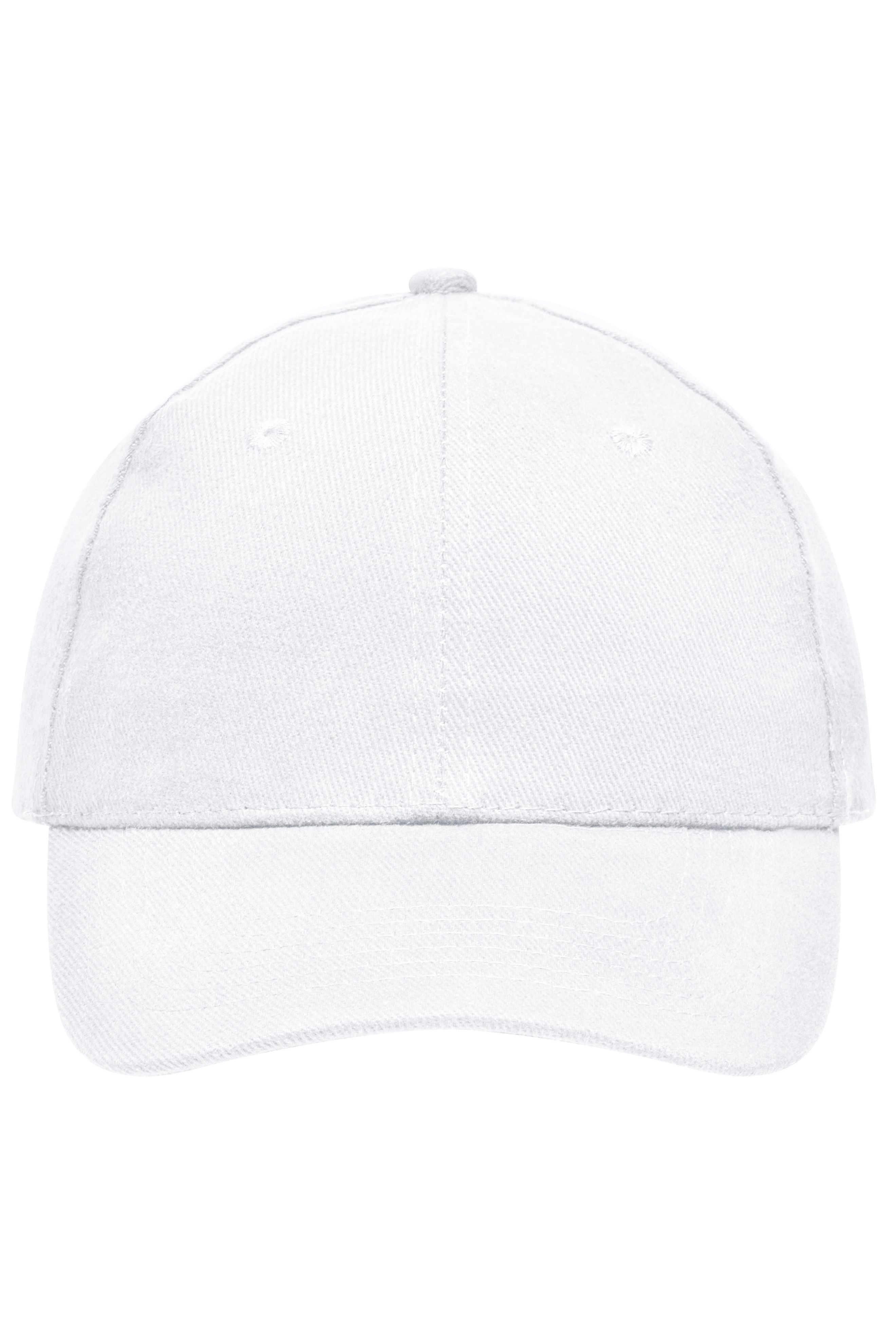 James & Nicholson Panel Cap heavy Cotton white