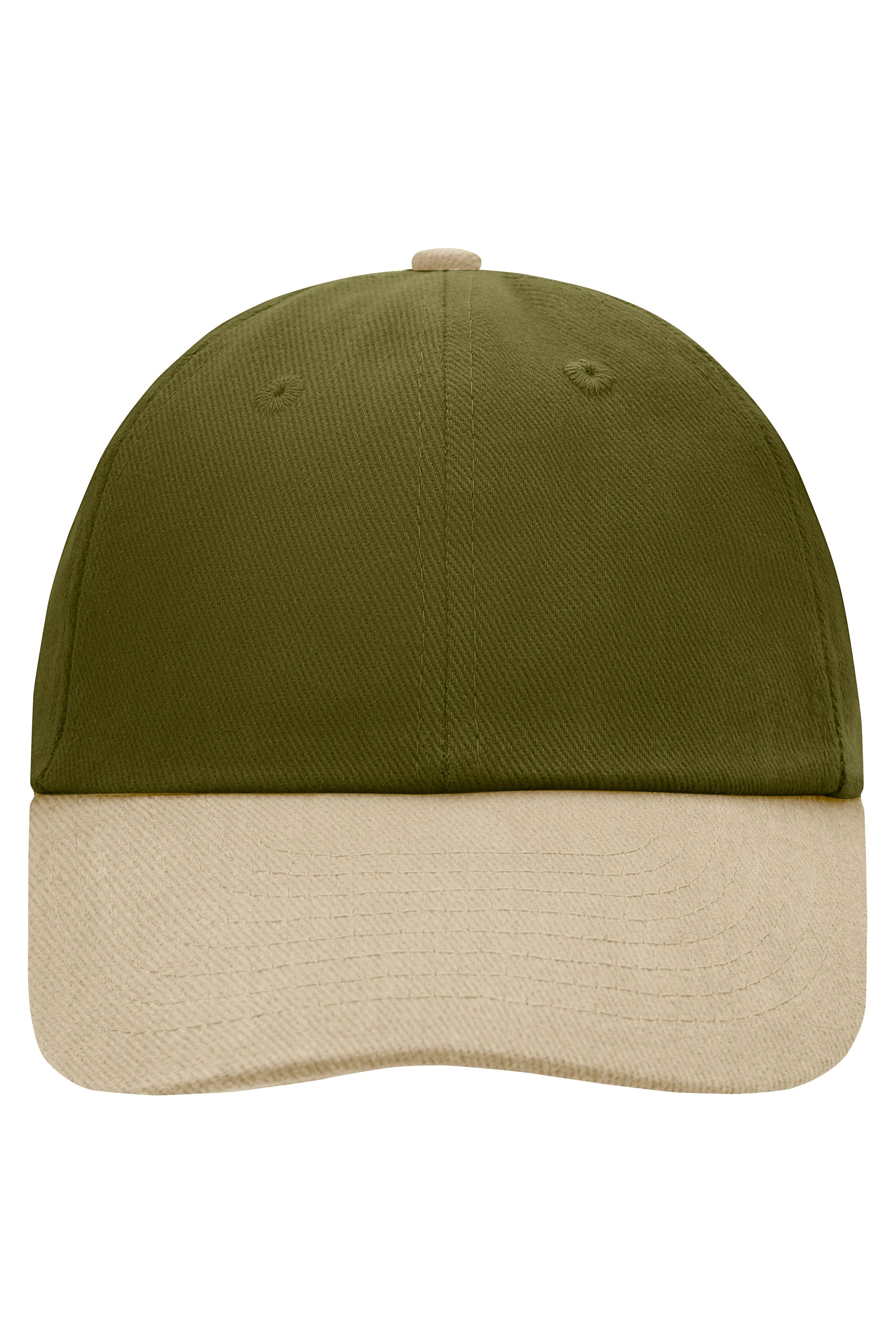 James & Nicholson Panel Cotton Cap olive/beige