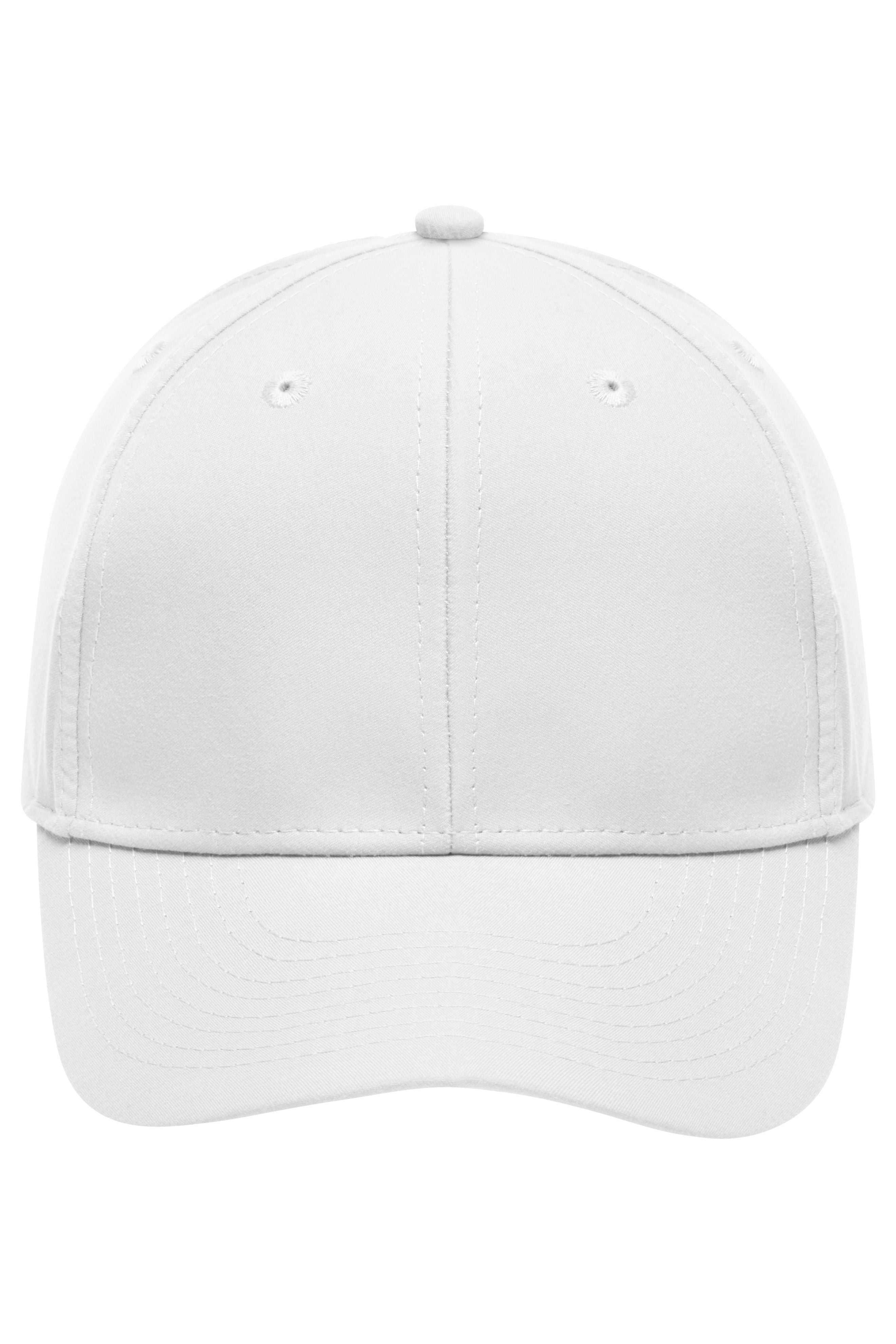 James & Nicholson Panel Microfaser Cap white