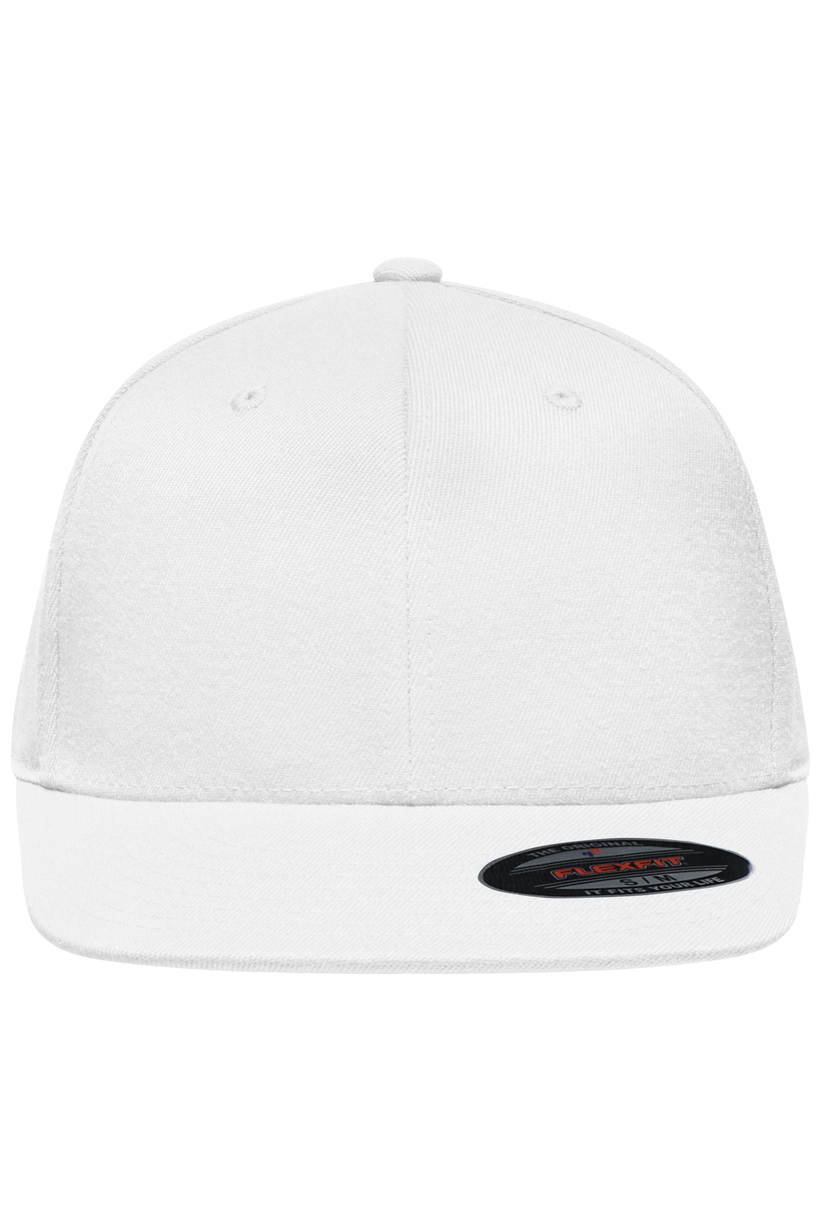 James & Nicholson Flexfit Flatpeak Cap white