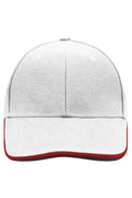 James & Nicholson Doppeldandwich Cap white/red/navy
